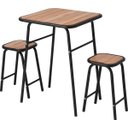 Ver imagem 4 de Conjunto de Mesa e 2 Bancos Preto para Cozinha Compacta