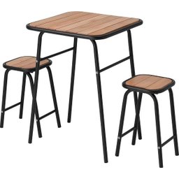 Conjunto de Mesa e 2 Bancos Preto para Cozinha Compacta - 4