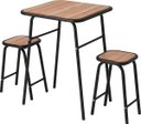 Ver imagem 4 de Conjunto de Mesa e 2 Bancos Preto para Cozinha Compacta