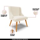 Ver imagem 4 de Kit 2 Cadeiras Decorativas Sala de Jantar Pés Palito de Madeira Firenze Linho Bege/Natural G19 - Gra
