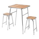 Ver imagem 1 de Conjunto de Mesa e 2 Bancos Cromado para Varanda Gourmet