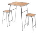 Ver imagem 1 de Conjunto de Mesa e 2 Bancos Cromado para Varanda Gourmet