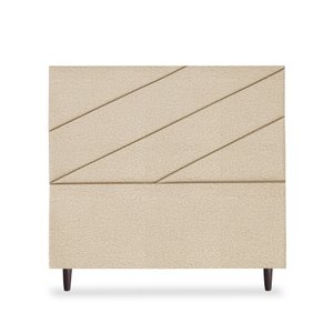 Cabeceira Estofada Queen Cristal 160cm Linho Bege