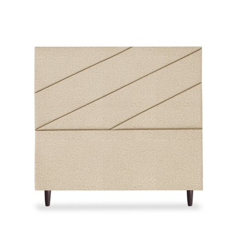 Cabeceira Estofada Queen Cristal 160cm Linho Bege