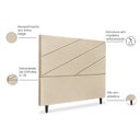 Ver imagem 3 de Cabeceira Estofada Queen Cristal 160cm Linho Bege