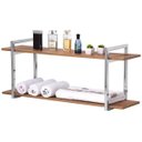 Ver imagem 1 de Nicho Prateleiras Para Banheiro 60cm Cromo com Amadeirado