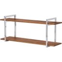 Ver imagem 2 de Nicho Prateleiras Para Banheiro 60cm Cromo com Amadeirado