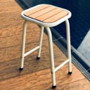 Ver imagem 2 de Kit 2 Banquinhos de Aço e Madeira Branco Altura 46cm