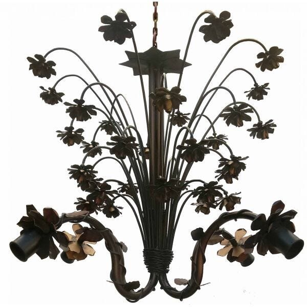 Luminária de Ferro Florida Delicada Decorativa para Quarto Infantil - Verniz - 1
