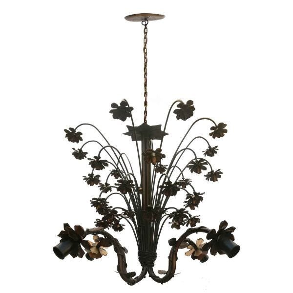 Luminária de Ferro Florida Delicada Decorativa para Quarto Infantil - Verniz - 4
