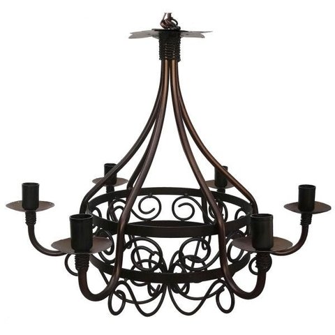 Lustre Retrô de Ferro Envelhecido para Iluminação Interna Colonial - Verniz