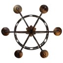 Ver imagem 4 de Lustre Retrô de Ferro Envelhecido para Iluminação Interna Colonial - Verniz