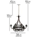 Ver imagem 2 de Lustre Retrô de Ferro Envelhecido para Iluminação Interna Colonial - Verniz