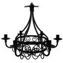 Ver imagem 1 de Lustre Retrô de Ferro Envelhecido para Iluminação Interna Colonial - Preto