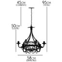 Ver imagem 2 de Lustre Retrô de Ferro Envelhecido para Iluminação Interna Colonial - Preto