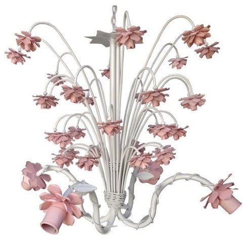 Luminária Artesanal Florida em Metal para Iluminação de Sala de Estar - Rosa