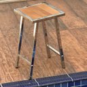 Ver imagem 2 de Conjunto De Mesa E 2 Bancos Quadrado Cromado Para Varanda