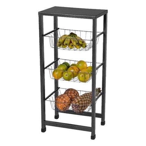 Fruteira de Chão para Cozinha 3 Andares Texturizada Master