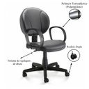 Ver imagem 3 de Cadeira Executiva Plus Costurada c/ Braço Corsa - Corino - Cor Preto - 32978