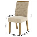 Ver imagem 4 de Mesa de Jantar 6 Lugares Katy Nature/off Whitte/linho - Pnr Móveis