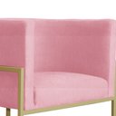 Ver imagem 4 de Poltrona Luana Suede Rosa Base Metálica Dourada - Vallisa Decor