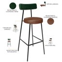 Ver imagem 4 de Kit 04 Banquetas Alta Cozinha Sala De Jantar Milão L02 Facto Verde Couríssimo Marrom - Lyam Decor