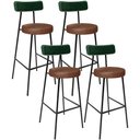 Ver imagem 1 de Kit 04 Banquetas Alta Cozinha Sala De Jantar Milão L02 Facto Verde Couríssimo Marrom - Lyam Decor