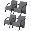 Ver imagem 1 de Kit 4 Poltronas 1 Lugar Vênus Pés Madeira Grafite