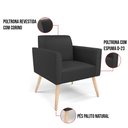 Ver imagem 6 de Kit 2 Poltronas Pés Palito Natural Marisa Corino Preto D03 - D'Rossi