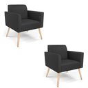 Ver imagem 1 de Kit 2 Poltronas Pés Palito Natural Marisa Corino Preto D03 - D'Rossi