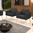 Ver imagem 2 de Kit 2 Poltronas Pés Palito Natural Marisa Corino Preto D03 - D'Rossi