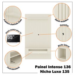 Painel Ripado para Tv até 55 Polegadas Intense com Nicho 135cm - 2