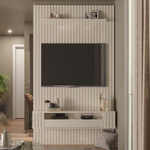 Painel Ripado para Tv até 55 Polegadas Intense com Nicho 139cm