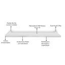 Ver imagem 5 de Kit Jogo 4 Prateleiras de Livro de Parede Mdp Branco 60 X 15