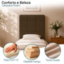 Ver imagem 2 de Cabeceira Estofada para Cama Box Solteiro 90 cm Florem Suede Marrom
