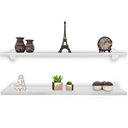 Ver imagem 1 de Kit Jogo 2 Prateleiras De Livro De Parede MDP Branco 60 X 15