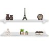 Kit Jogo 2 Prateleiras De Livro De Parede MDP Branco 60 X 15 - 1