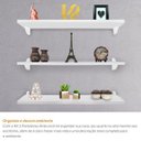 Ver imagem 2 de Kit Jogo 3 Prateleiras de Livro de Parede MDP Branco 60 x 15