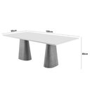 Ver imagem 4 de Mesa para Sala de Jantar Noronha 180cm Madeira com Vidro Moderna Mobilia