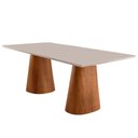 Ver imagem 1 de Mesa para Sala de Jantar Noronha 180cm Madeira com Vidro Moderna Mobilia