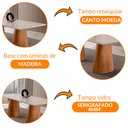 Ver imagem 6 de Mesa para Sala de Jantar Noronha 180cm Madeira com Vidro Moderna Mobilia