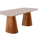 Ver imagem 7 de Mesa para Sala de Jantar Noronha 180cm Madeira com Vidro Moderna Mobilia