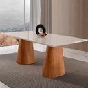 Ver imagem 3 de Mesa para Sala de Jantar Noronha 180cm Madeira com Vidro Moderna Mobilia
