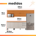 Ver imagem 3 de Armário de Cozinha Completa Itatiaia com Balcão 9 Portas 2 Gavetas Nicho para Micro Ondas Namur Cina