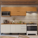 Ver imagem 2 de Armário de Cozinha Completa Itatiaia com Balcão 9 Portas 2 Gavetas Nicho para Micro Ondas Namur Cina