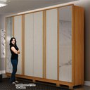 Ver imagem 5 de Guarda Roupa Ares 6 Portas de Bater 6 Gavetas MDF com Espelho Cinamomo - Off White Leifer Móveis