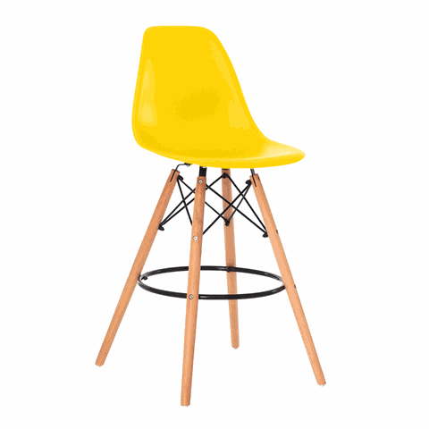 Banqueta Alta Charles Eames Eiffel Dkr Amarela Amarelo