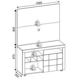 Rack com Painel para Tv até 42 Polegadas América Dj Móveis - 4