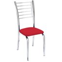 Ver imagem 2 de Kit 4 cadeiras Lara cromada para cozinha-Corino Vermelho-Gat Magazine