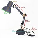 Ver imagem 2 de Luminária De Mesa Abajur Articulada para 1 lâmpada E-27 Preto com cobre ST378